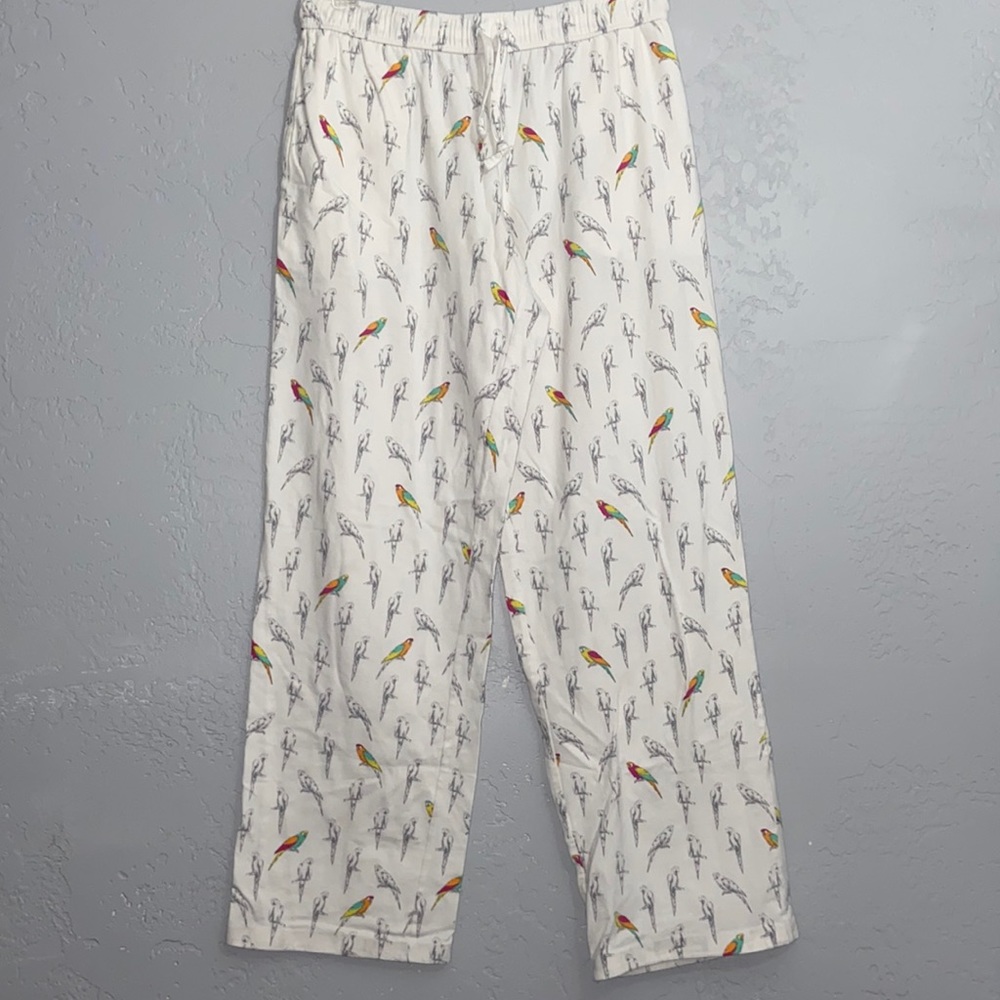 Jasmine & Ginger Lounge Pajama PJ Pants Birds Parakeets Pockets Size Small